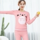 Mùa đông nữ đồ lót nhiệt nữ dày cộng với nhung cô gái dễ thương trường trung học cơ sở học sinh mùa thu quần áo dài quần phù hợp