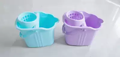 Thickened plastic mop bucket hand press mop bucket with pulley mop Machine round head mop