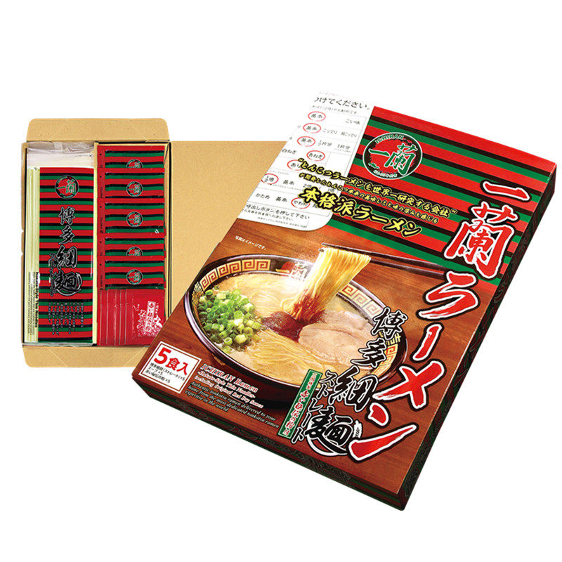 招牌現貨日本福岡限定超接近堂吃一蘭原味博多豚骨拉麵5人份 盒細