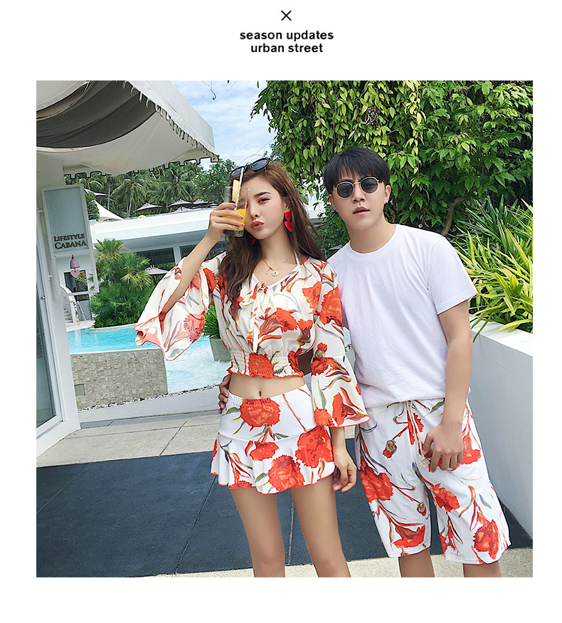 Bộ đồ bơi đôi 2018 mới phù hợp với đồ bơi Đồ bơi bikini nữ sinh viên bảo thủ Hàn Quốc gợi cảm nhỏ tươi 	đồ đi biển đôi nữ