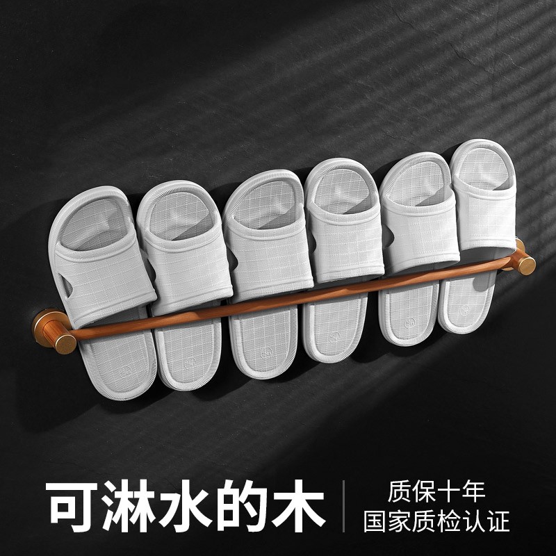 Bathroom Slippers Rack Wall Hanging Wood Creative Makeup room Toilet Home Containing Layer Rack Leash Door Rear hanging wall shelf