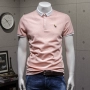 Mùa hè 2018 nam mới thêu áo polo nam áo ve áo nam ngắn tay áo thun polo xu hướng Hàn Quốc áo polo nam hàng hiệu