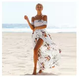 Платье, пляжная длинная юбка, Aliexpress, европейский стиль, в цветочек