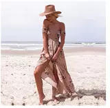 Платье, пляжная длинная юбка, Aliexpress, европейский стиль, в цветочек