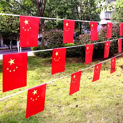 Five-Star Red Flag Small Flag String Spring Festival Year of the Rat 2020 Flag Small Red Flag National Day Flag 7 No. 9 Chinese Flag