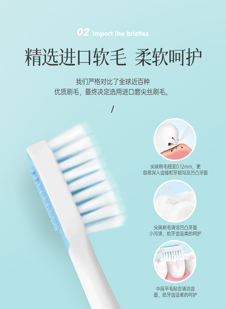 纳美 情侣宽头进口软毛牙刷 图3