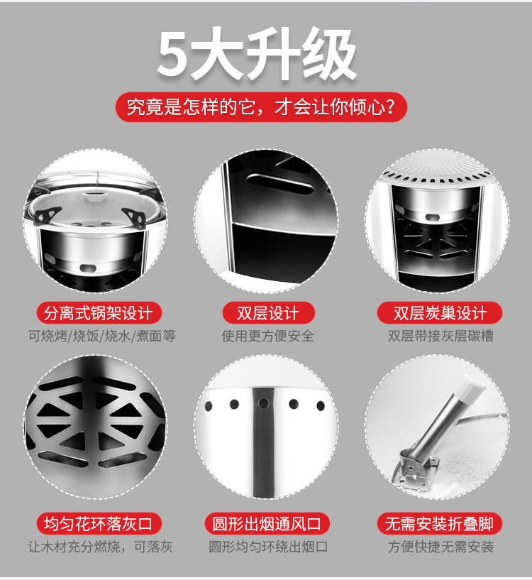 Trang chủ lò nướng carbon mới kiểu bếp nhỏ lĩnh vực bếp ngoài trời bếp củi bếp lò than di động - Bếp lò / bộ đồ ăn / đồ nướng dã ngoại giá bếp cồn