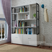 Library boutique with cabinet wrought iron bookshelf data rack display rack Modern simple floor-to-ceiling office bookshelf magazine rack