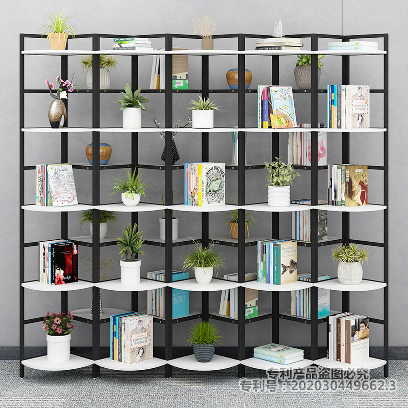 Wrought iron partition shelf Office industrial wind double-sided partition decoration Living room modern minimalist wind screen bookshelf