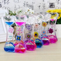 Creative new double heart windmill drip shake sound Net red decompression liquid hourglass oil leakage toy birthday gift