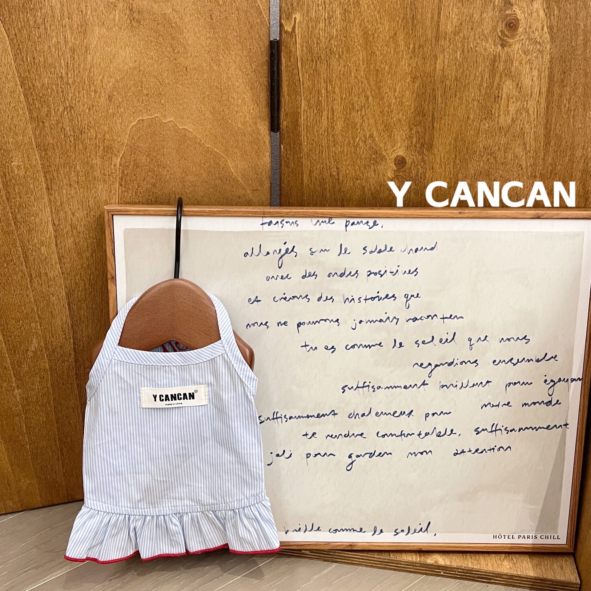 YCANCAN 夏季新款宠物猫狗清新蓝色条纹背心裙马尔济斯约克夏衣服-Taobao