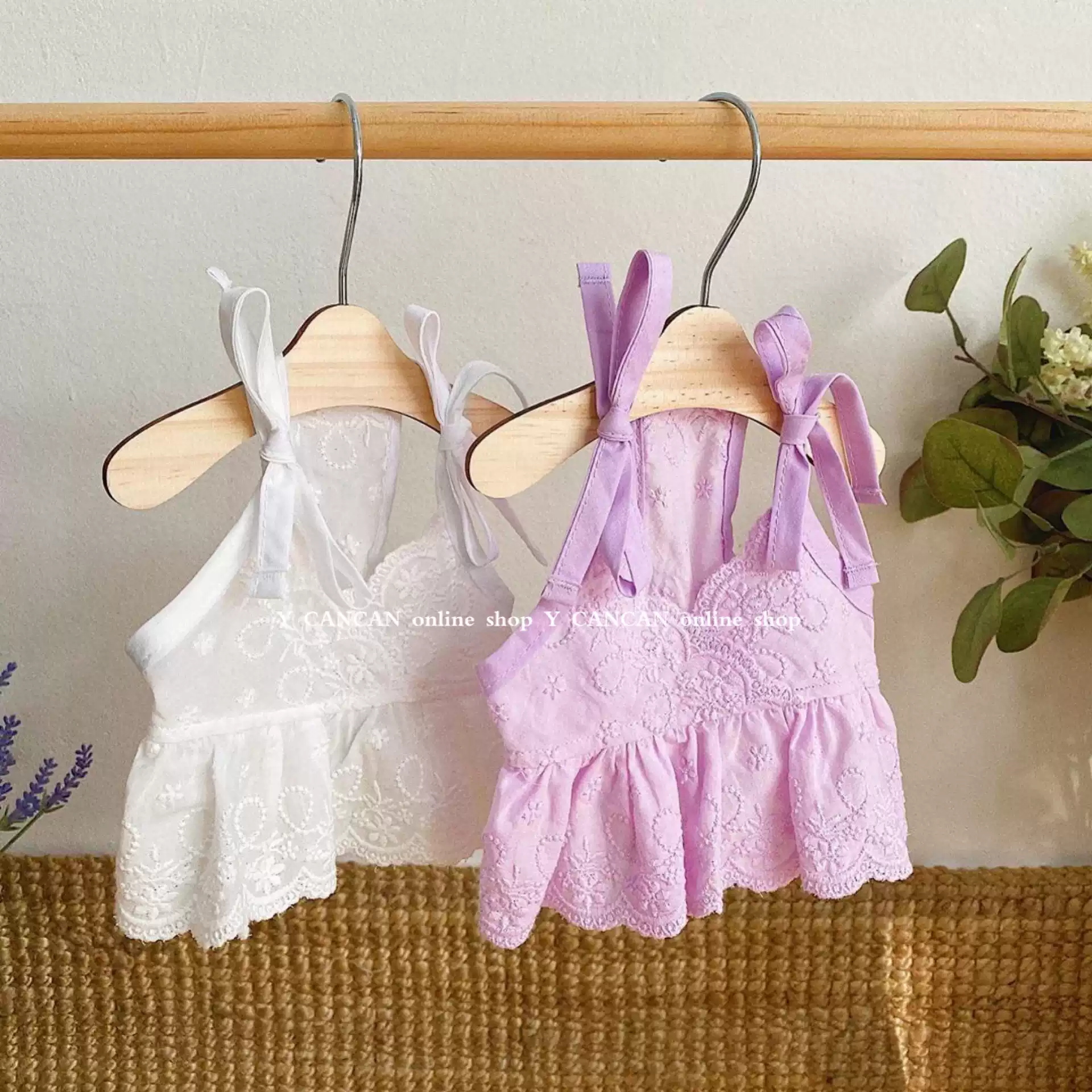 YCANCAN 韩国夏季新款蕾丝吊带比熊马尔济斯约克夏西施狗狗裙子