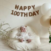 ins Wind baby 100 days layout background wall happy birthday letter pull flag childrens party balloon column