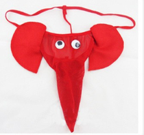 1 pair of mens underwear Male transparent baby elephant cartoon personality pants Sexy elephant nose breathable thong