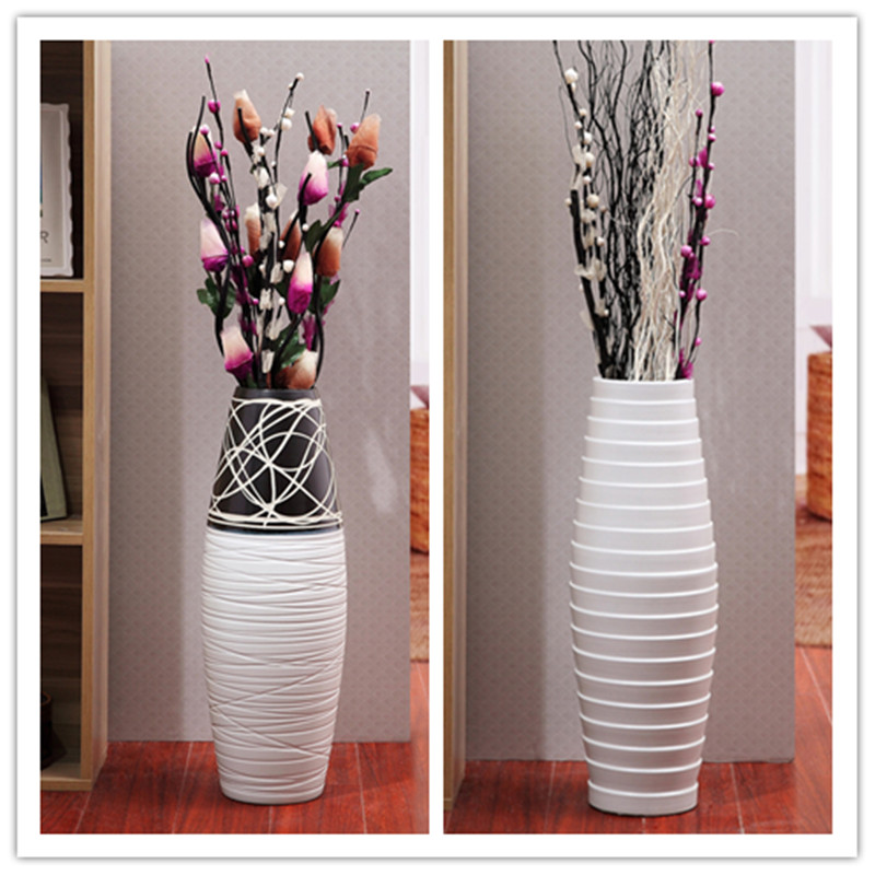 Jingdezhen ceramic vase Modern European simple living room decoration Floor-to-ceiling Fuguizhu wedding room ornaments special offer