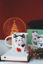 Lovelly New Year Christmas open delivery storm rich mastic gift lovers Ceramics Milk Cup Water Cup Luck Kitty