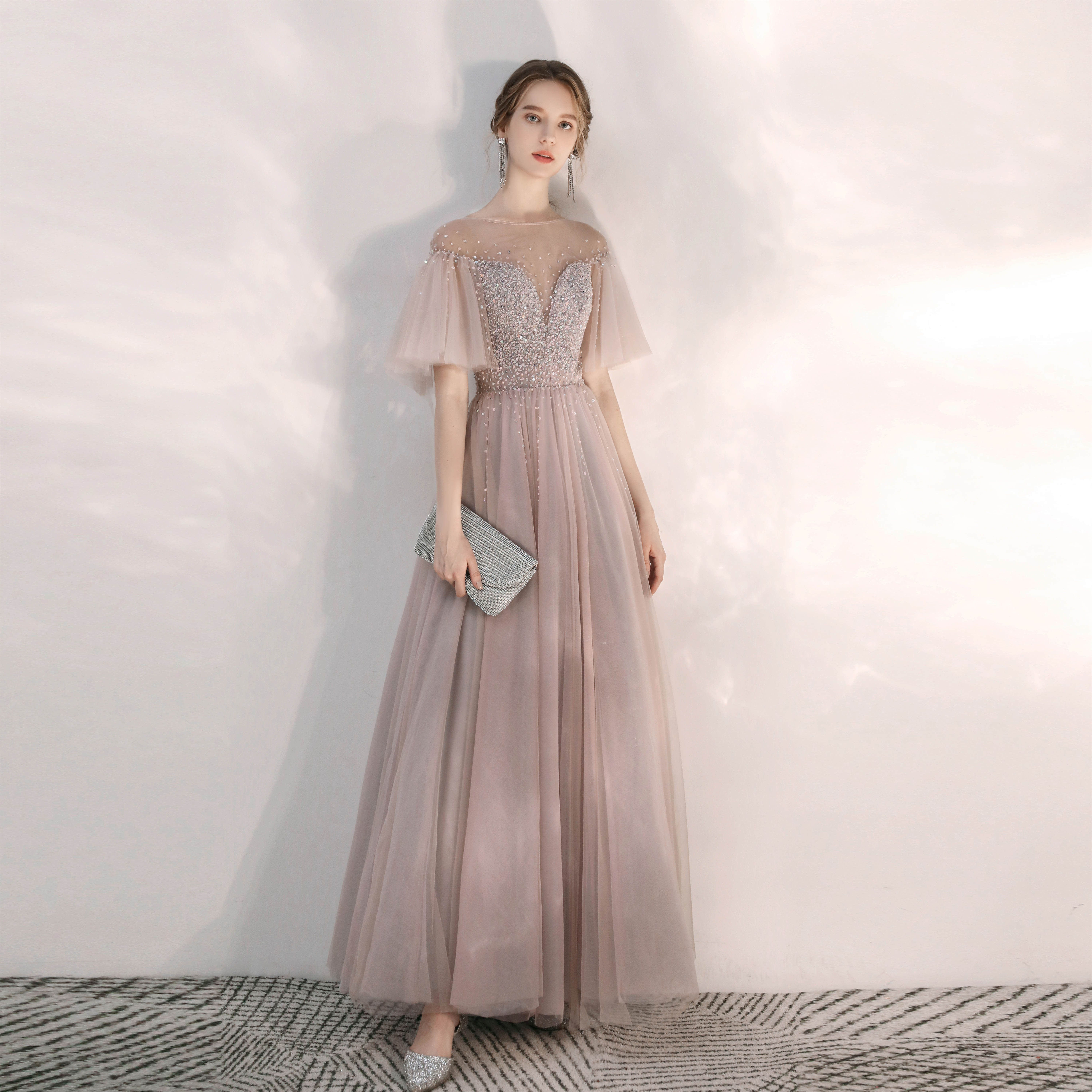 Toast Dress Bride 2022 New Summer Knot Engagement Dinner Annual Meeting Host Fairy Pink Temperament Heavy Industry Texture