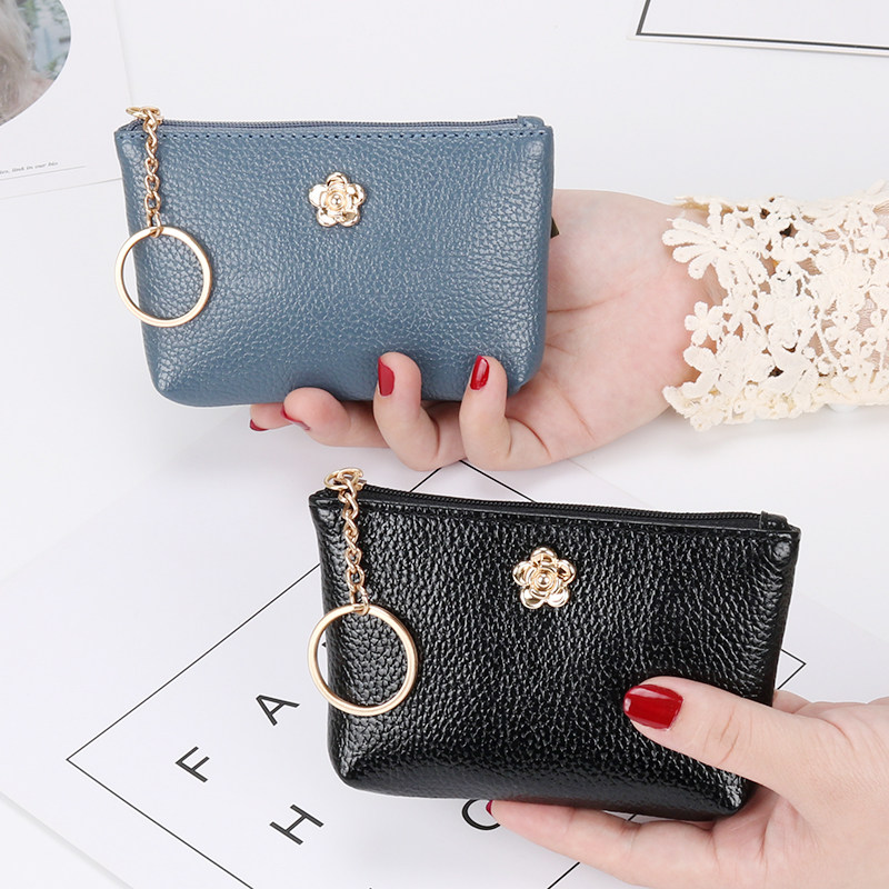 Fashion Short Small Coin Purse Mini Zipper Hand Carrying Soft Leather Coin Case Key Case Card Case Korean Women's Wallet
