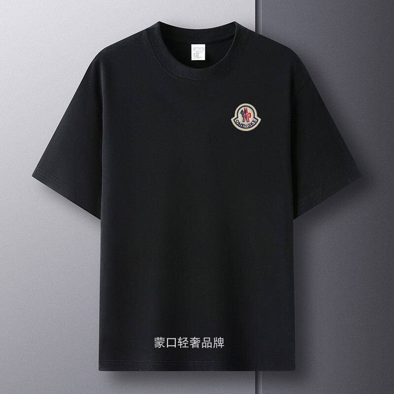 Mengkouqi Men's T-Shirt Genuine New Short-Sleeved T-Shirt Round Neck Casual Half-Sleeve Pure Cotton Loose International Brand Top
