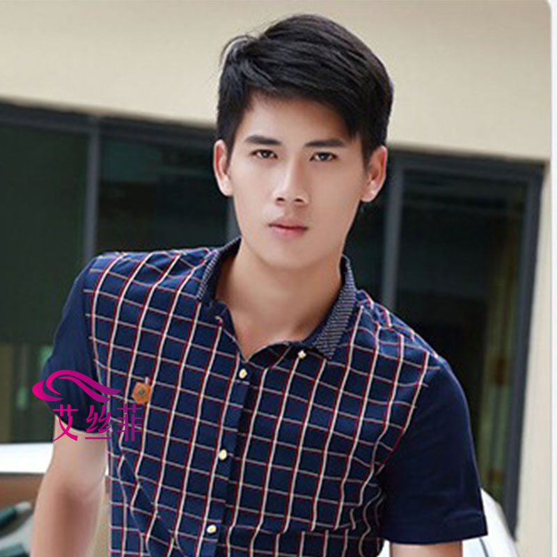 Real Hair Wig Male Middle Aged And Elderly Men Short Hair Boys