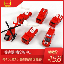 Childrens toys pullback 6pcs engineering fire sanitation car Childrens kindergarten toy car set