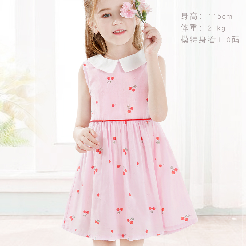 Girls nghiền hoa váy 2020 mùa hè mới váy cotton tinh khiết không khí trẻ em mỏng của váy cô bé ngắn tay công chúa váy.