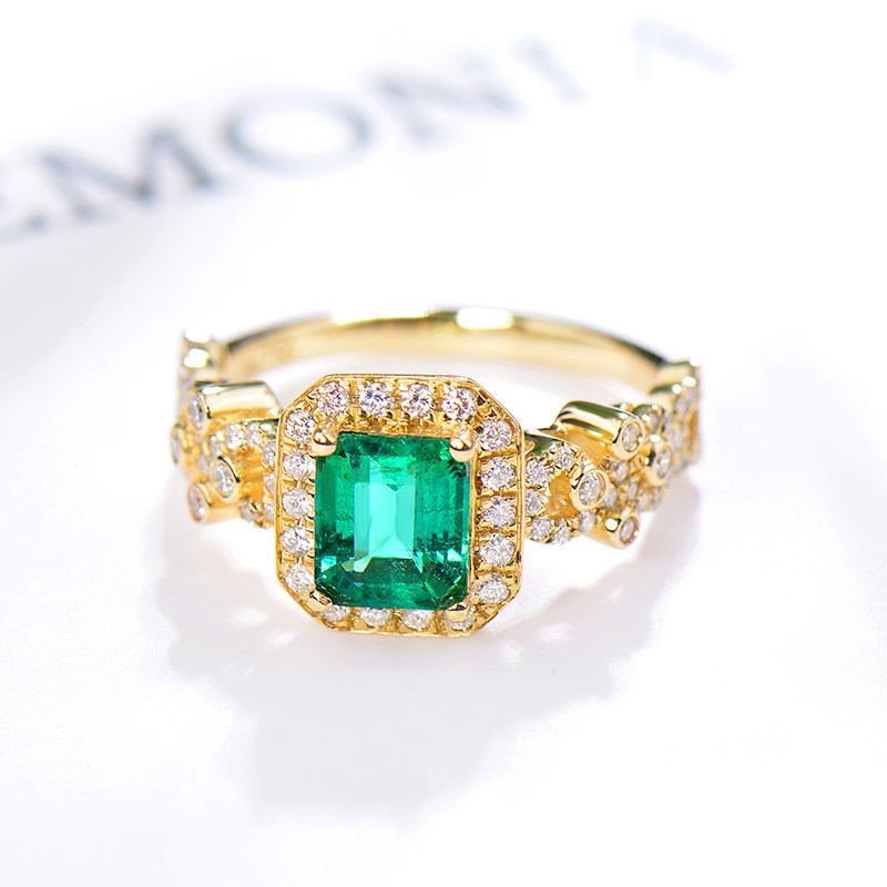 Nova Color Treasure 18k Gold Natural Progenitor Green Diamond Ring Kgold Diamond Jewellery Inlay Custom