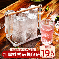 Glass home heat-resistant simple transparent living room drinking water cup milk juice making tea cup 6 sets ins Wind