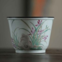 Mi Yunzhai (Yougu)Pastel Lake Stone Orchid Jianshui Gongfu tea set Jingdezhen hand-painted porcelain