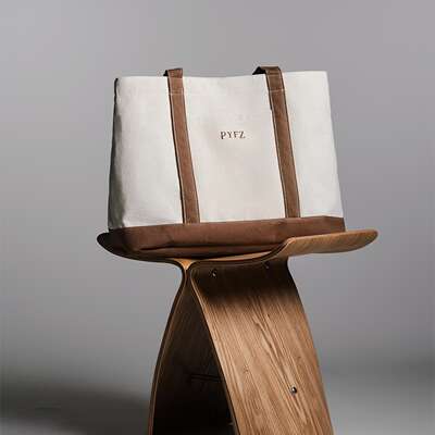 【 College Style color-blocked Canvas Tote Bag 】 Medium brown, round, square, versatile, large-capacity handbag for simple commuting