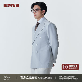 Pyfz water-stained blue casual suit jacket for men