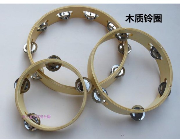 Orff bộ gõ nhạc cụ đồ chơi trẻ em màu gỗ tambourine 6 inch 8 inch 10 inch vòng tròn tambourine vòng tròn tambourine đàn đồ chơi cho bé
