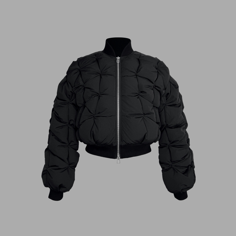 Vanguardia Yang He Su Same Style Handmade Twisted 90% White Duck down Fashionable Short Black down Jacket Vanguardia Yang He Su Same Style Handmade Twisted 90% White Duck down Fashionable Short Black down Jacket
