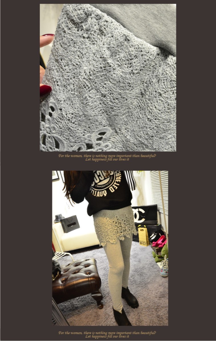 Xuân 2019 mới váy ren mỏng legging giả hai quần bên ngoài mặc quần tây quần quần - Khởi động cắt quần suông ống rộng nữ