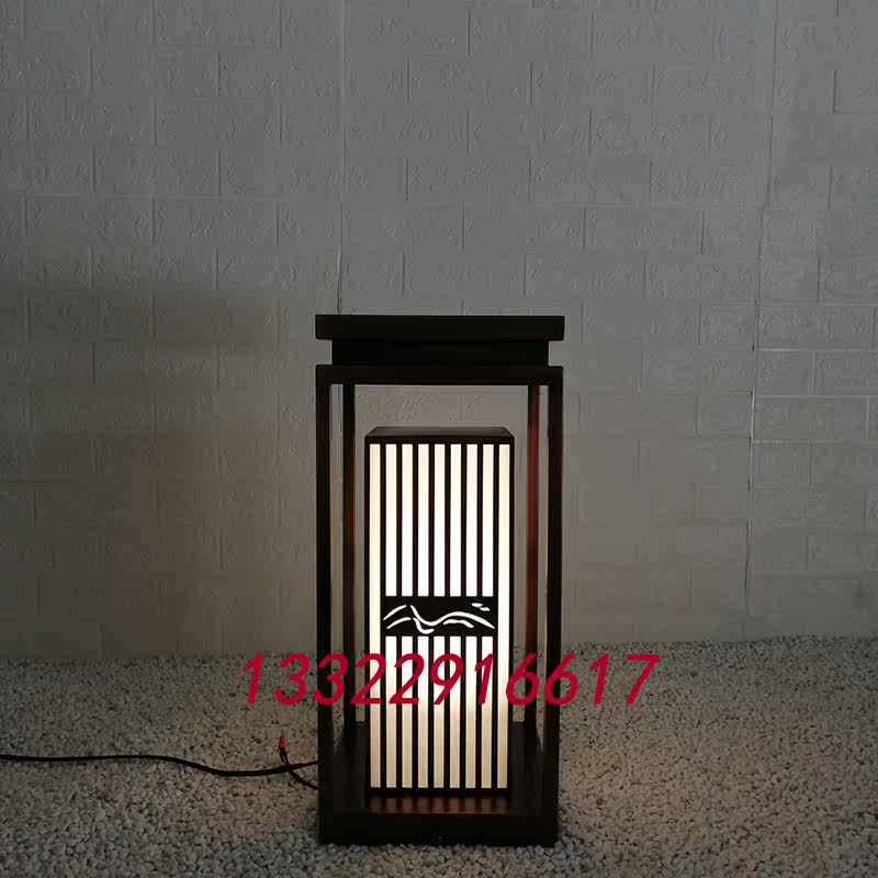 Art view lamp Dingding manufacturer outdoor imitation cloud stone engineering column head lamp 0 5m bronze plated straw terrace lamp lettering street lamp