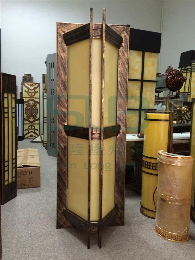 Zhongshan imitation cloud stone wall lamp manufacturer outdoor non-marked custom pillar lamp Commercial building external wall triangular courtyard lamp