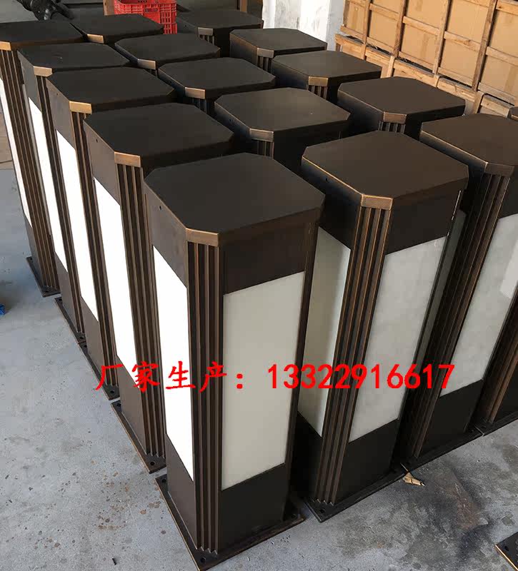 Outdoor LED lawn lamp Chinese-style aluminum extrusion material courtyard garden grass buried lamp community 3 meters street lamp antique copper landscape lamp