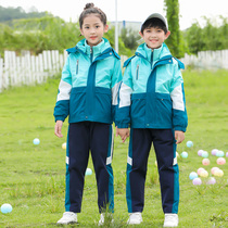 Primary school childrens school uniform for autumn and winter suits with three sets of kindergarten garden clothes gushed and thickened three-in-one class clothes