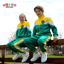 Primary and middle school spring and autumn clothes school uniforms for men and women Childrens sports suit Inlén Wind kindergarten Garden Costume Customize