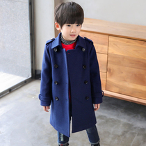 Boys woolen sweatshirt 2021 new ocean gas children Hooder Jacket Autumn Winter Clip Cotton Thickened Mid-Length Girl