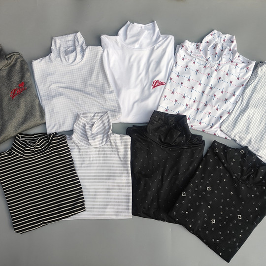 日本东丽面料高尔夫女装半高领长袖打底衫polo保暖加绒防晒t恤衣