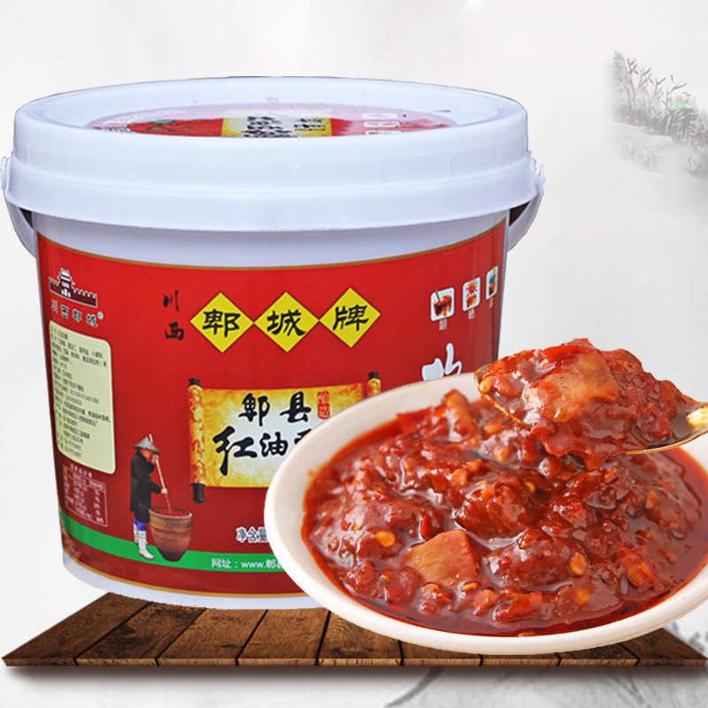 Red oil bean petal sauce authentic Yuxian County specialized in Sichuan fried dish special red oil chili sauce household 6 kg large barrel
