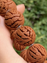 Qinling Dragon Pattern Peach Core High Value Niche Perfect Round Boutique Gypsophila Hydrangea Peach Wood Bracelet with Rosary Beads