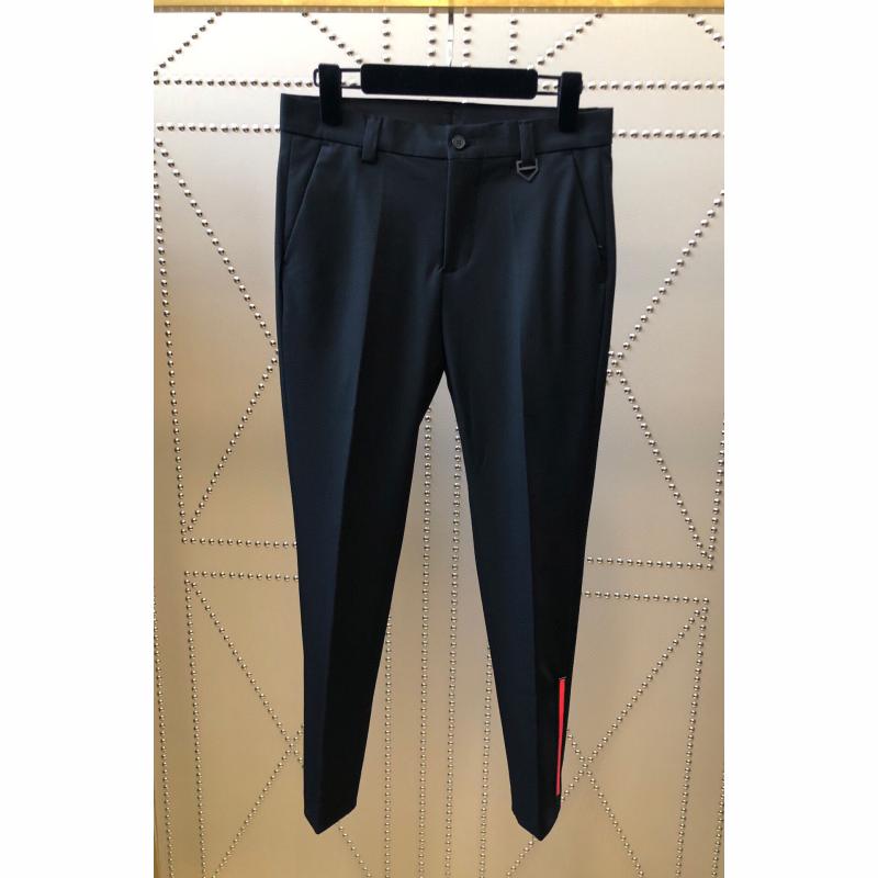 New trendy fashion foot red triangle decoration business Han Edition Baiyu men to wear small foot pants