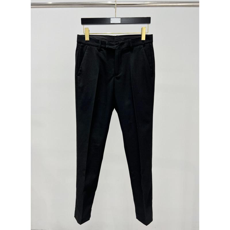 Tide brand new pocket triangle embroidery drill design and business Han edition Baiyu Men's small foot pants