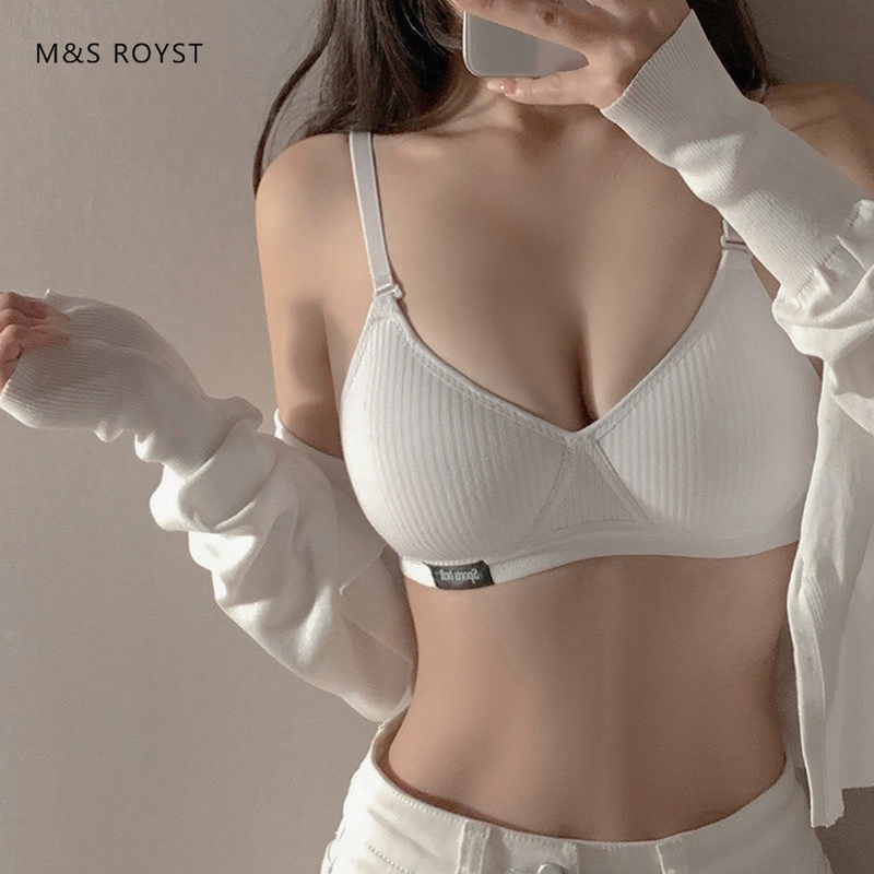 Victoria Pure Cotton Underwear for Women 2026 New Style No Steel Ring Beautiful Back Push-Up Simple Sports Bra Sexy Bra