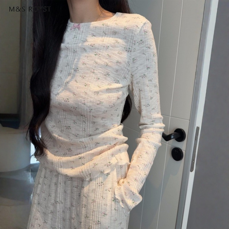 Victoria Pure Cotton Pajamas for Women 2026 New Autumn Pastoral Style Small Floral Pattern Can Be Worn Outside Home Wear Set