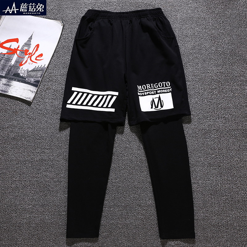 Runner đàn ông chạy sweatpants mùa hè lớn cậu bé béo cậu bé thể thao đàn hồi quần bó chạy người đàn ông quần giả hai mảnh