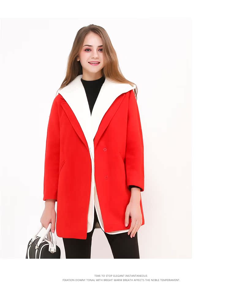 Jane hoa mùa đông thời trang mới thời trang hoang dã áo len trùm đầu áo len ấm áp áo khoác nữ E55139 - Trench Coat áo khoác adidas nữ