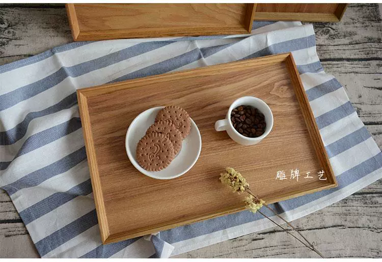 Khay chữ nhật gỗ đặc phong cách hàn quốc có vát cạnh khay đặt khay trà khay trà khay gỗ khay gỗ khách sạn - Tấm